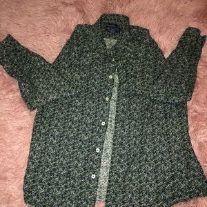 American Rag Green Floral Button Down